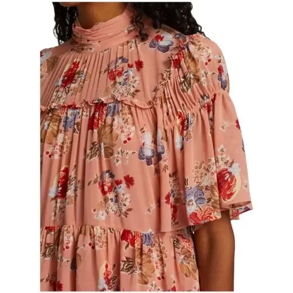 Cinq á Sept NWOT Jamie Floral Georgette Maxi Dress Size 6 Tiered Ruffle Chiffon - Picture 12 of 13